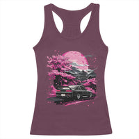 JDM Japanese Racerback Tank Top Tokyo Japan Drift Race Car Mount Fuji Cherry Blossom Sakura - Wonder Print Shop