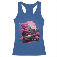 JDM Japanese Racerback Tank Top Tokyo Japan Drift Race Car Mount Fuji Cherry Blossom Sakura - Wonder Print Shop