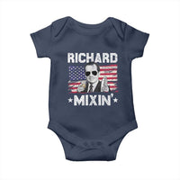 Funny 4th of July Richard Nixon Mixin Baby Onesie Patriotic Bartender American Flag - Wonder Print Shop
