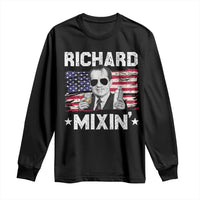 Funny 4th of July Richard Nixon Mixin Long Sleeve Shirt Patriotic Bartender American Flag - Wonder Print Shop