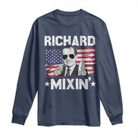 Funny 4th of July Richard Nixon Mixin Long Sleeve Shirt Patriotic Bartender American Flag - Wonder Print Shop