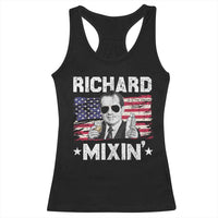 Funny 4th of July Richard Nixon Mixin Racerback Tank Top Patriotic Bartender American Flag - Wonder Print Shop