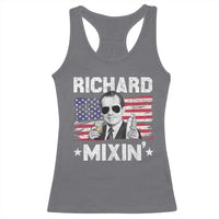 Funny 4th of July Richard Nixon Mixin Racerback Tank Top Patriotic Bartender American Flag - Wonder Print Shop
