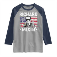 Funny 4th of July Richard Nixon Mixin Raglan Shirt Patriotic Bartender American Flag - Wonder Print Shop