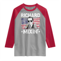 Funny 4th of July Richard Nixon Mixin Raglan Shirt Patriotic Bartender American Flag - Wonder Print Shop