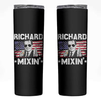Funny 4th of July Richard Nixon Mixin Skinny Tumbler Patriotic Bartender American Flag - Wonder Print Shop