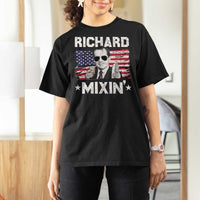 Funny 4th of July Richard Nixon Mixin T Shirt For Women Patriotic Bartender American Flag - Wonder Print Shop