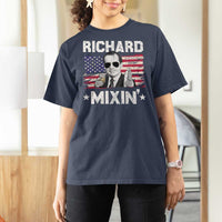 Funny 4th of July Richard Nixon Mixin T Shirt For Women Patriotic Bartender American Flag - Wonder Print Shop