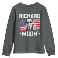Funny 4th of July Richard Nixon Mixin Youth Sweatshirt Patriotic Bartender American Flag - Wonder Print Shop