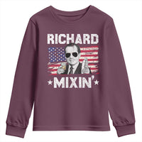 Funny 4th of July Richard Nixon Mixin Youth Sweatshirt Patriotic Bartender American Flag - Wonder Print Shop