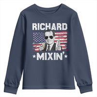 Funny 4th of July Richard Nixon Mixin Youth Sweatshirt Patriotic Bartender American Flag - Wonder Print Shop