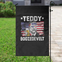 Funny Theodore Roosevelt 4th Of July Garden Flag Teddy Boozedevelt Drinking American Flag - Wonder Print Shop