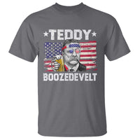 Funny Theodore Roosevelt 4th Of July T Shirt Teddy Boozedevelt Drinking American Flag - Wonder Print Shop