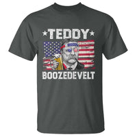 Funny Theodore Roosevelt 4th Of July T Shirt Teddy Boozedevelt Drinking American Flag - Wonder Print Shop