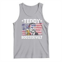 Funny Theodore Roosevelt 4th Of July Tank Top Teddy Boozedevelt Drinking American Flag - Wonder Print Shop