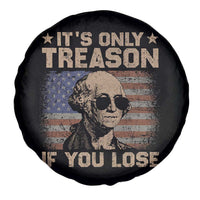 George Washington 4th Of July Spare Tire Cover Its Only Treason If You Lose Retro American Flag - Wonder Print Shop