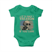 George Washington 4th Of July Baby Onesie Its Only Treason If You Lose Retro American Flag - Wonder Print Shop