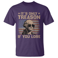 George Washington 4th Of July T Shirt Its Only Treason If You Lose Retro American Flag - Wonder Print Shop