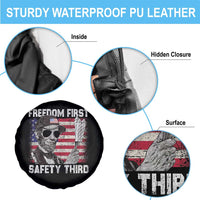 Lincoln 4th Of July Spare Tire Cover Abe Freedom First Safety Third American Flag - Wonder Print Shop