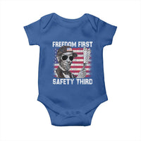 Lincoln 4th Of July Baby Onesie Abe Freedom First Safety Third American Flag - Wonder Print Shop