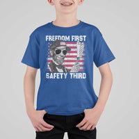 Lincoln 4th Of July T Shirt For Kid Abe Freedom First Safety Third American Flag - Wonder Print Shop