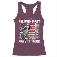 Lincoln 4th Of July Racerback Tank Top Abe Freedom First Safety Third American Flag - Wonder Print Shop