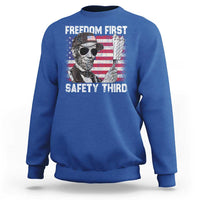 Lincoln 4th Of July Sweatshirt Abe Freedom First Safety Third American Flag - Wonder Print Shop