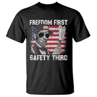 Lincoln 4th Of July T Shirt Abe Freedom First Safety Third American Flag - Wonder Print Shop