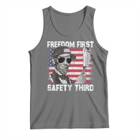 Lincoln 4th Of July Tank Top Abe Freedom First Safety Third American Flag - Wonder Print Shop