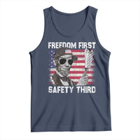 Lincoln 4th Of July Tank Top Abe Freedom First Safety Third American Flag - Wonder Print Shop