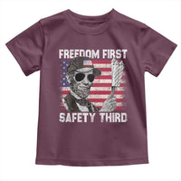 Lincoln 4th Of July Toddler T Shirt Abe Freedom First Safety Third American Flag - Wonder Print Shop