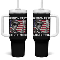 Lincoln 4th Of July Tumbler With Handle Abe Freedom First Safety Third American Flag - Wonder Print Shop