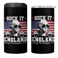 Funny 4th of July George Washington 4 in 1 Can Cooler Tumbler Suck It England 1776 - Wonder Print Shop