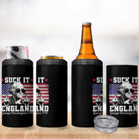 Funny 4th of July George Washington 4 in 1 Can Cooler Tumbler Suck It England 1776 - Wonder Print Shop