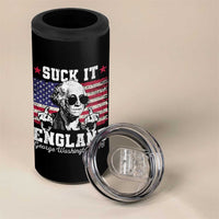 Funny 4th of July George Washington 4 in 1 Can Cooler Tumbler Suck It England 1776 - Wonder Print Shop