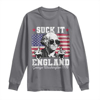 Funny 4th of July George Washington Long Sleeve Shirt Suck It England 1776 - Wonder Print Shop