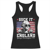 Funny 4th of July George Washington Racerback Tank Top Suck It England 1776 - Wonder Print Shop