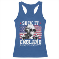 Funny 4th of July George Washington Racerback Tank Top Suck It England 1776 - Wonder Print Shop