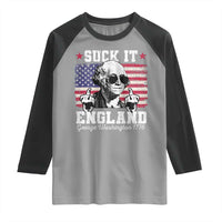Funny 4th of July George Washington Raglan Shirt Suck It England 1776 - Wonder Print Shop
