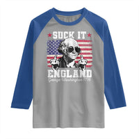 Funny 4th of July George Washington Raglan Shirt Suck It England 1776 - Wonder Print Shop