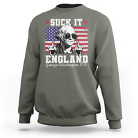 Funny 4th of July George Washington Sweatshirt Suck It England 1776 - Wonder Print Shop
