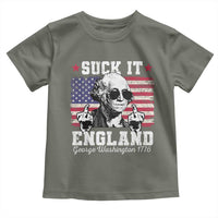 Funny 4th of July George Washington Toddler T Shirt Suck It England 1776 - Wonder Print Shop