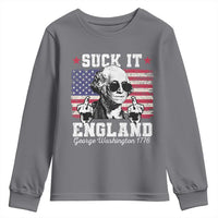 Funny 4th of July George Washington Youth Sweatshirt Suck It England 1776 - Wonder Print Shop