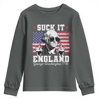 Funny 4th of July George Washington Youth Sweatshirt Suck It England 1776 - Wonder Print Shop