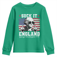 Funny 4th of July George Washington Youth Sweatshirt Suck It England 1776 - Wonder Print Shop
