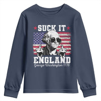 Funny 4th of July George Washington Youth Sweatshirt Suck It England 1776 - Wonder Print Shop