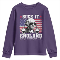 Funny 4th of July George Washington Youth Sweatshirt Suck It England 1776 - Wonder Print Shop