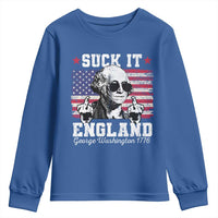Funny 4th of July George Washington Youth Sweatshirt Suck It England 1776 - Wonder Print Shop