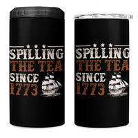 Spilling The Tea Since 1773 4 in 1 Can Cooler Tumbler Retro Usa Patriotic 4th of July Party - Wonder Print Shop