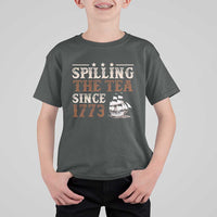 Spilling The Tea Since 1773 T Shirt For Kid Retro Usa Patriotic 4th of July Party - Wonder Print Shop